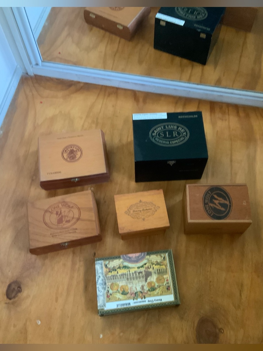 6 vintage cigar boxes